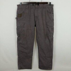 Wrangler Riggs Workwear Men's 44x32 Gray Ripstop Double Knee Carpenter Pants